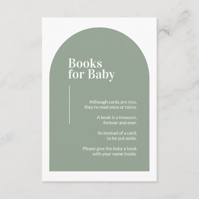 Green Arch Books for Baby Baby Shower Enclosure Ca (Front)