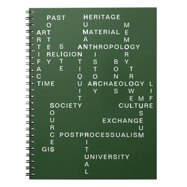 Green Archaeology & Anthropology Crossword Puzzle Notebook (Front)