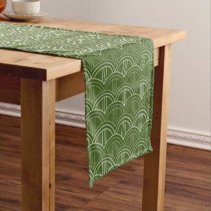 Green Arches Art Deco Geometric Pattern   Medium Table Runner