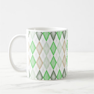 Green Argyle Coffee Mug