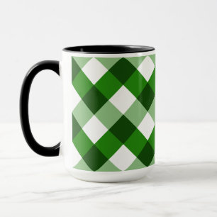 Green Argyle Diamond Pattern Mug