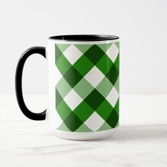 Green Argyle Diamond Pattern Mug (Left)