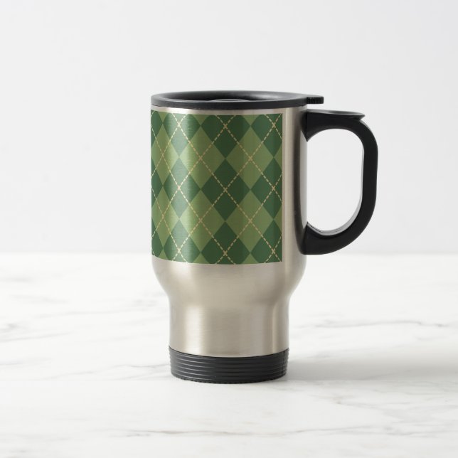 Green Argyle Father's Day Coffee Mug Gift (Right)