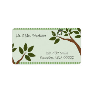 Green Argyle Love Owl Label