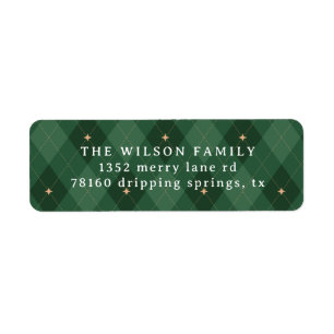 Green Argyle Pattern Holiday Greeting Classical
