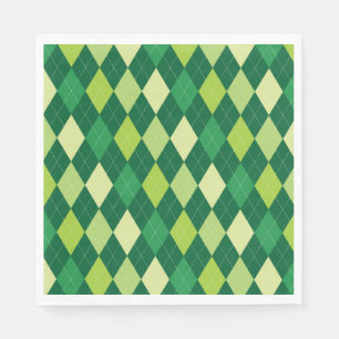 Green argyle pattern napkin