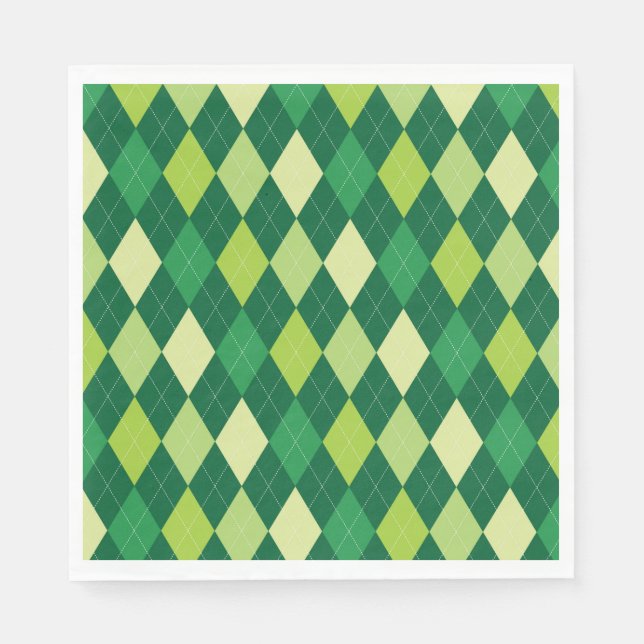 Green argyle pattern napkin (Front)