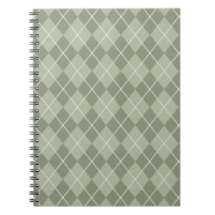 Green Argyle Pattern Notebook