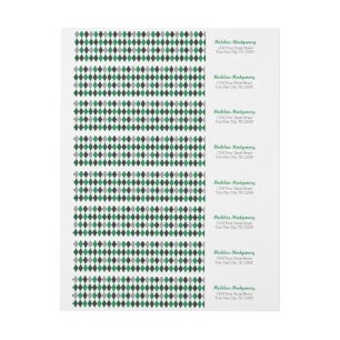 Green Argyle Wrap Around Label
