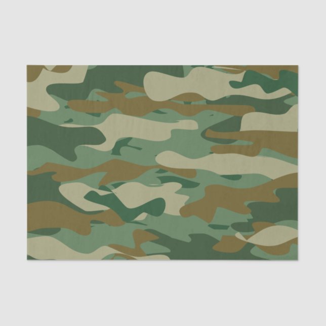 Green army camo camouflage Holiday gift Tissue Paper (Front)