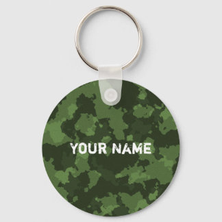 Green Army Camo Military Personalized Key Ring