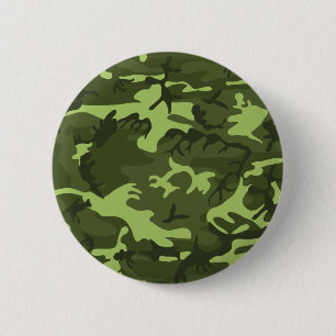 Green army camouflage design 6 cm round badge
