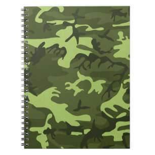 Green army camouflage design notebook