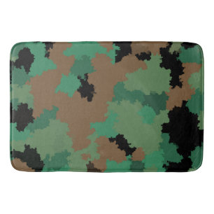 Green Army Jungle Camouflage Pattern Design Bath Mat