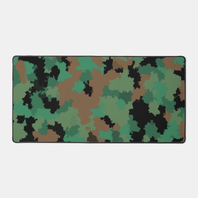 Green Army Jungle Camouflage Pattern Design  Desk Mat (Front)