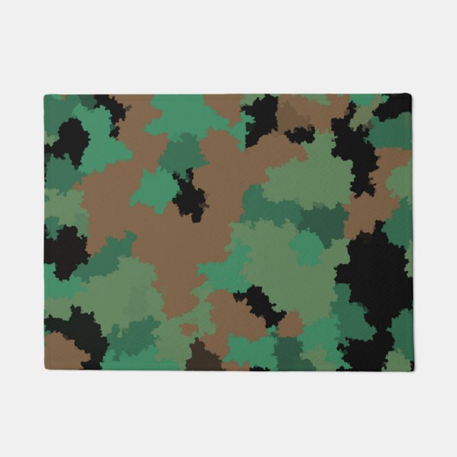 Green Army Jungle Camouflage Pattern Design  Doormat (Front)