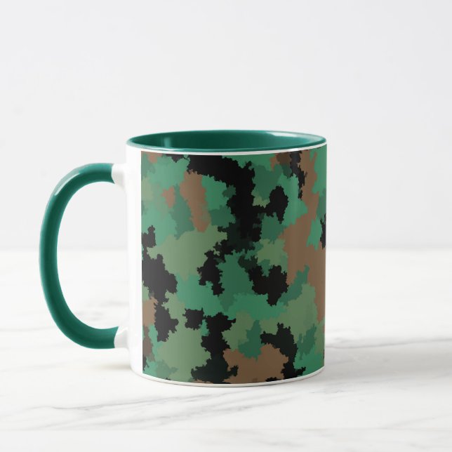 Green Army Jungle Camouflage Pattern Design  Mug (Left)