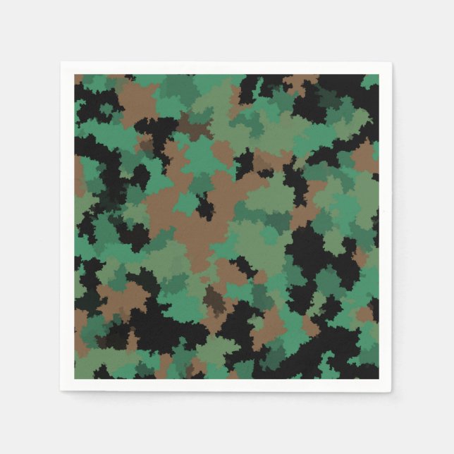 Green Army Jungle Camouflage Pattern Design  Napkin (Front)