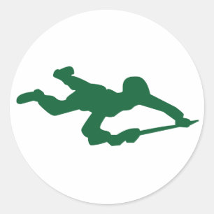 Green Army Man Classic Round Sticker