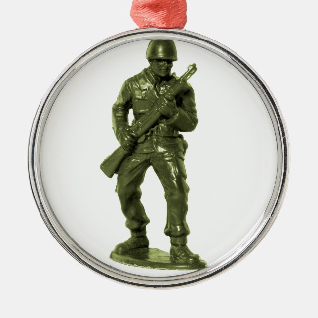 Green Army Man Metal Tree Decoration (Front)