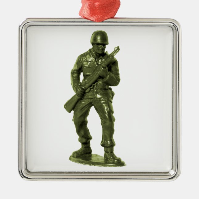 Green Army Man Metal Tree Decoration (Front)