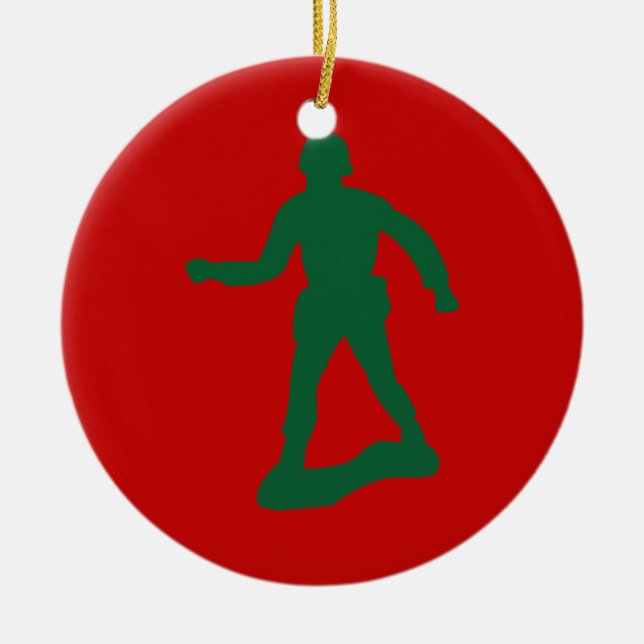 Green Army Men Ceramic Tree Decoration (Front)