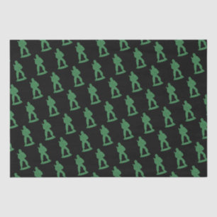 Green Army Men on Black Pattern Tissue Paper