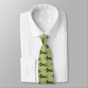 Green Army Men Sniper Pose  Tie