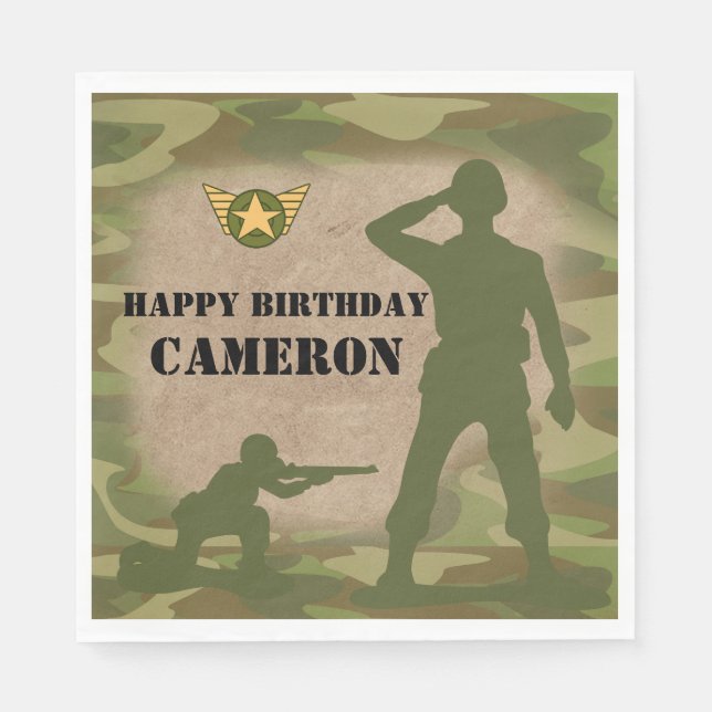 Green Army Men Toy Soldiers Napkin (Front)