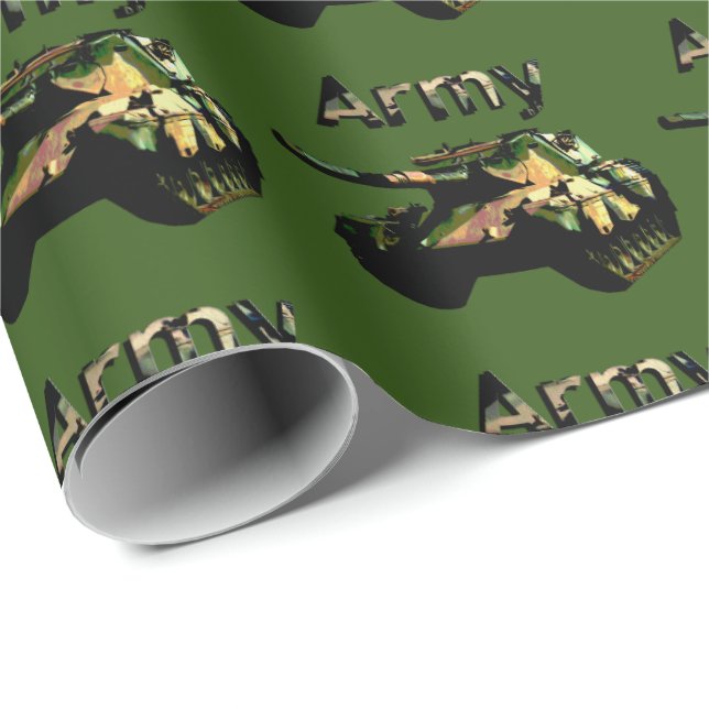 Green Army Tank, Gift Wrapping Paper  (Roll Corner)