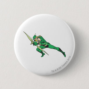 Green Arrow Crouches 6 Cm Round Badge