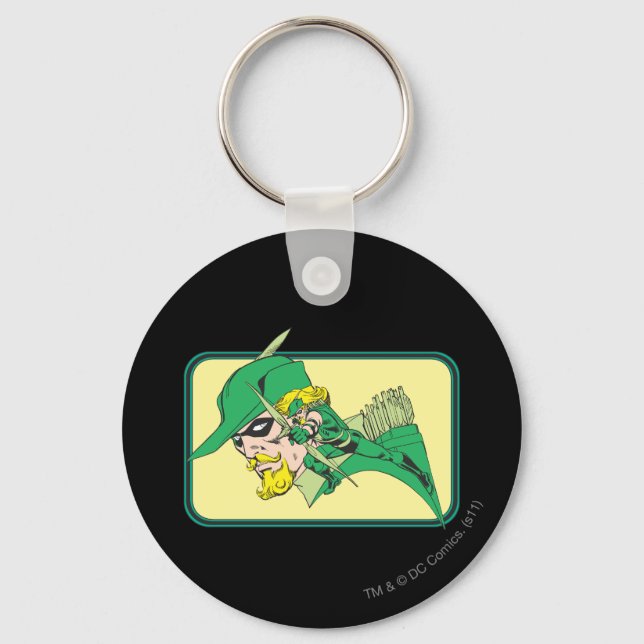 Green Arrow Head Shot Key Ring (Front)