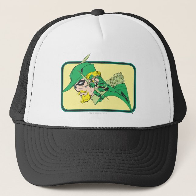 Green Arrow Head Shot Trucker Hat (Front)