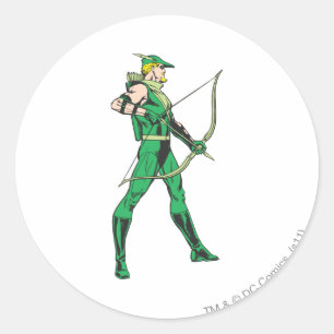 Green Arrow Profile Classic Round Sticker