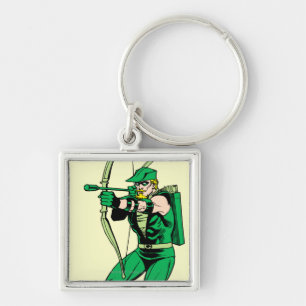 Green Arrow Shooting Arrow Key Ring