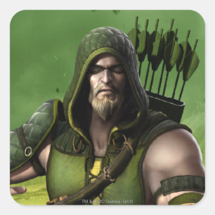 Green Arrow Square Sticker