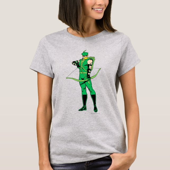 Green Arrow Standing with Bow T-Shirt (Front)