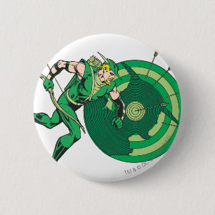 Green Arrow with Target 2 6 Cm Round Badge