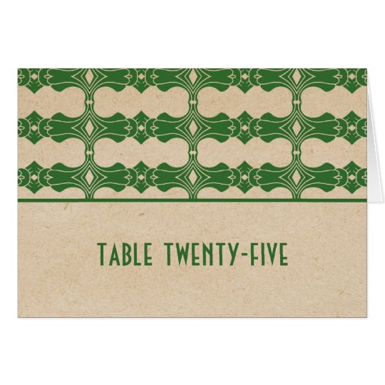 Green Art Deco Border Table Number Card