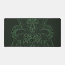 Green Art Deco Cobra | Ornamental Symmetrical Snak