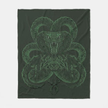 Green Art Deco Cobra | Ornamental Symmetrical Snak
