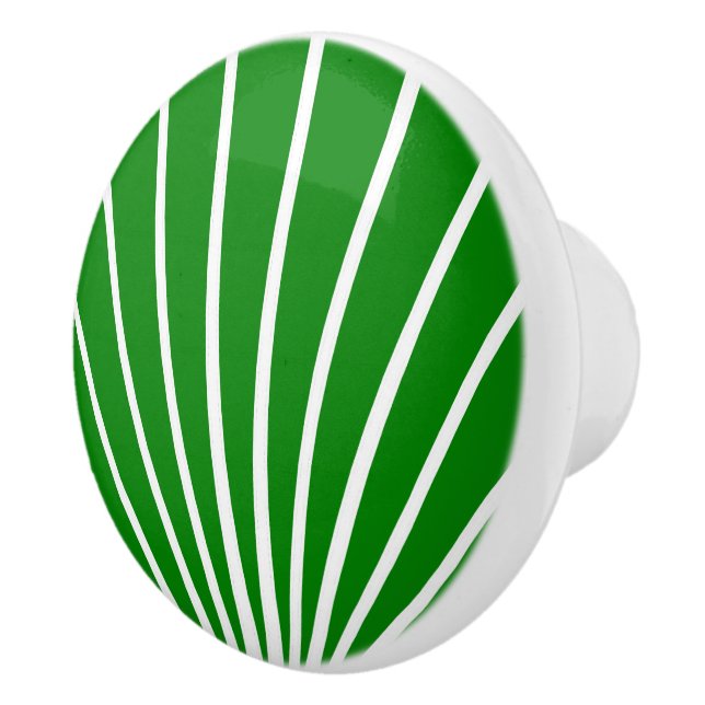 Green Art Deco Design Ceramic Knob (Right)