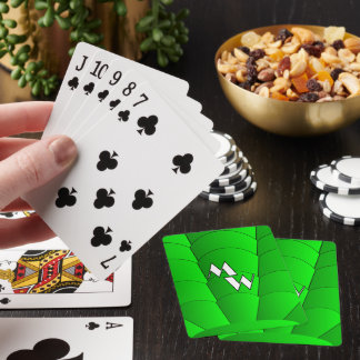 Green Art Deco Design Monogrammed Playing Cards