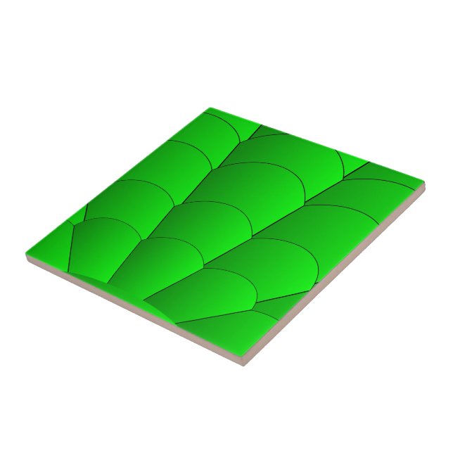 Green Art Deco Design Tile (Side)