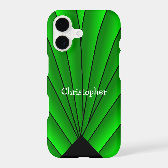 Green Art Deco Fan Design (Back)