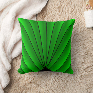 Green Art Deco Fan Design Cushion