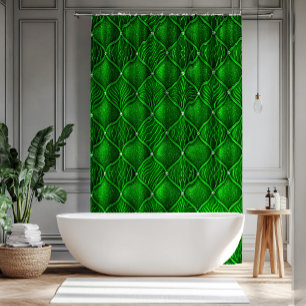 Green Art Deco Glam Pattern Shower Curtain