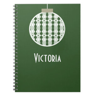 Green Art Deco Ornament Notebook