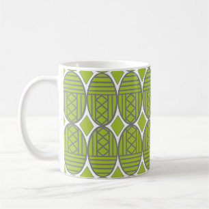 Green Art Deco Ovals Coffee Mug