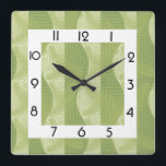 Green art deco square wall clock<br><div class="desc">Great clock design. you will love it like others. Be free to use this design for other product you like or to customise and add your text. Follow me for more. Thank you. Have a nice day.</div>